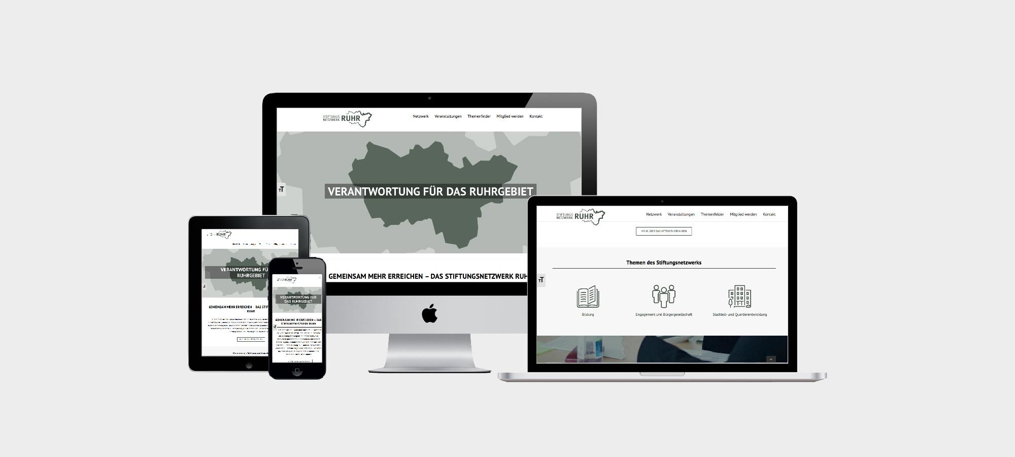 Corporate Design und Webseite für das Stiftungsnetzwerk Ruhr